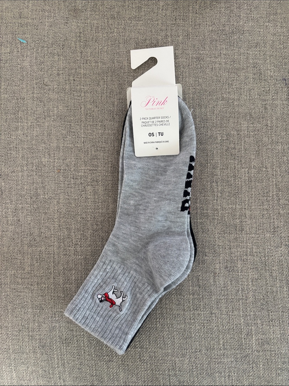 PINK Victoria's Secret “Christmastime” 2 Pack Quarter Socks